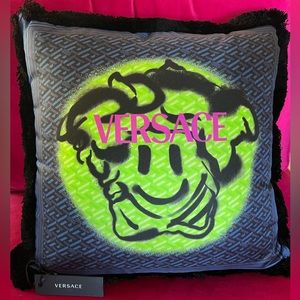 Versace Monogram Grafitti Square Pillow - Pop Art and Classic Design - BNWT $425